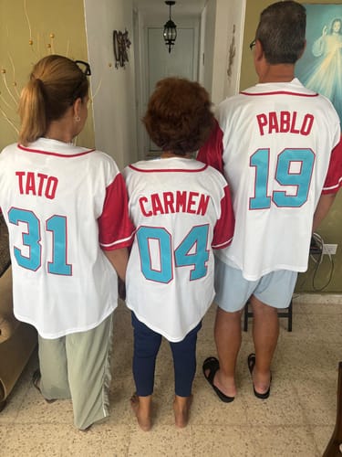 Customer photo review of Puerto Rico Heritage Custom Baseball Jersey