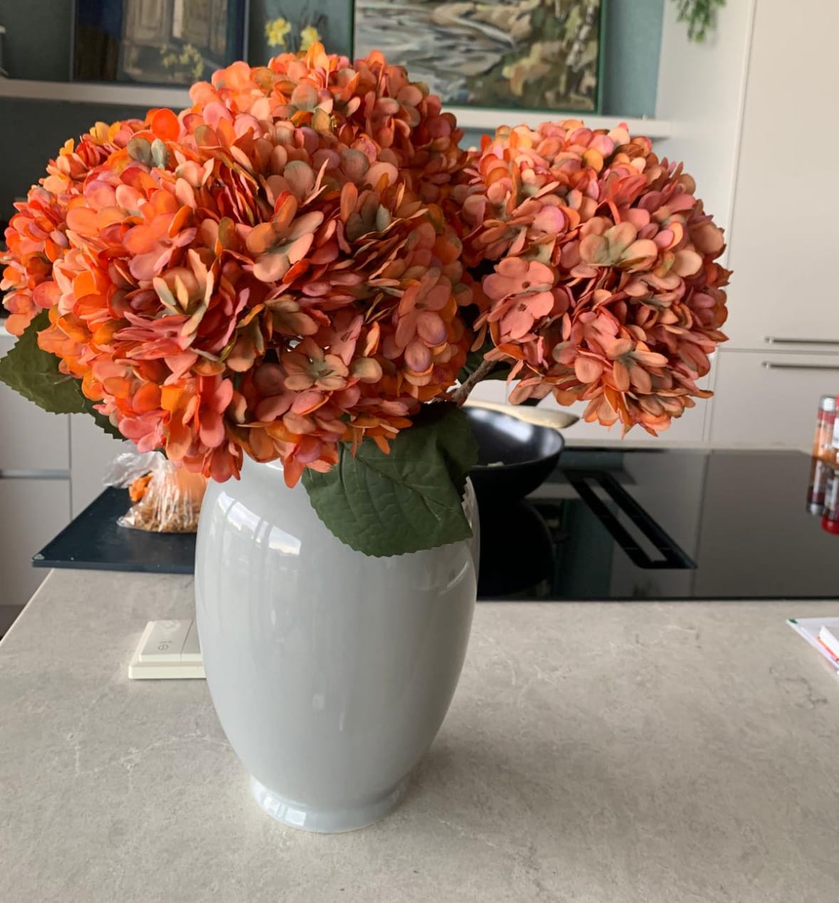 Customer photo review of Grote Zijden Hortensia - Oranje