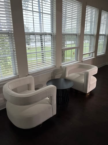 Customer photo review of Crown Velvet Swivel Accent Chair