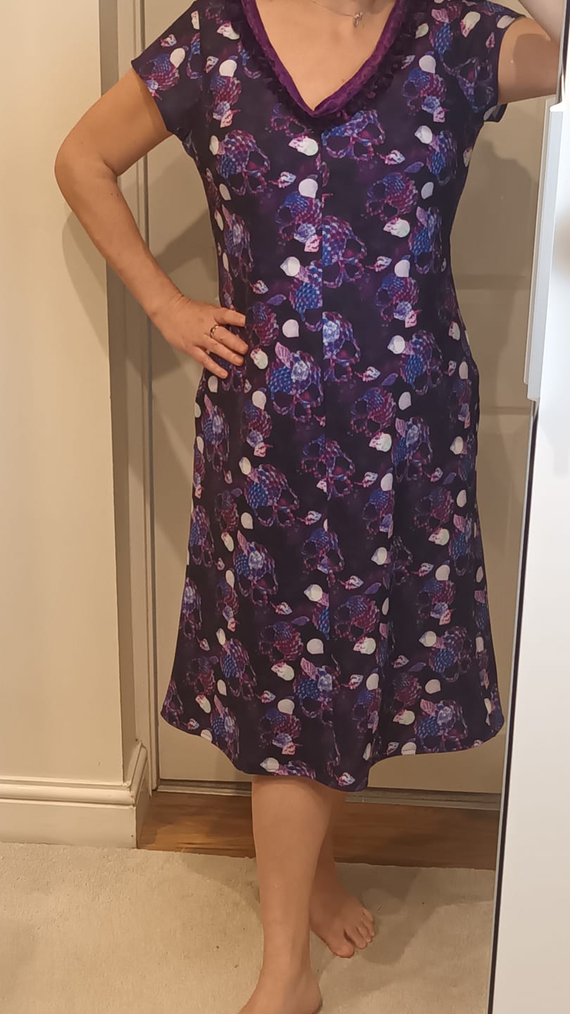 Customer photo review of Digital Skeletons Polyester Suiting Fabric