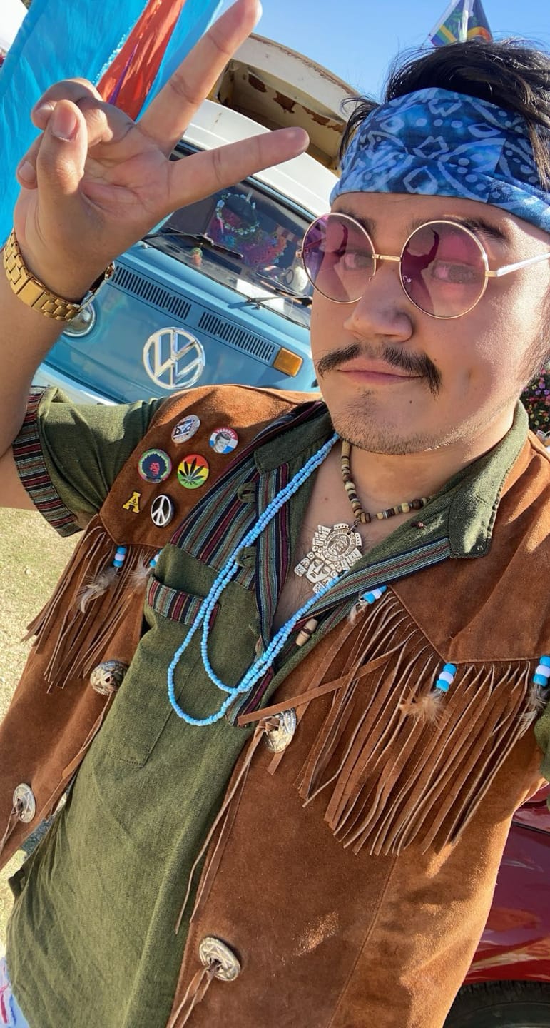 Customer photo review of Hippie Leather Fringe Vest