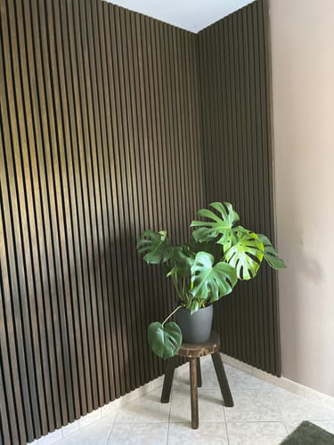 Customer photo review of Panneau acoustique en bois | Chêne Fumé | De première qualité
