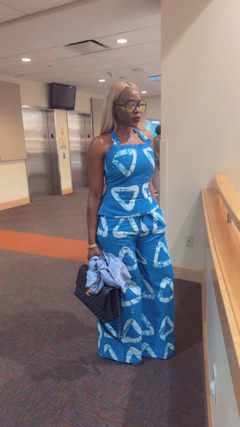 Customer photo review of Eliana Ankara Pant Set | Yellow