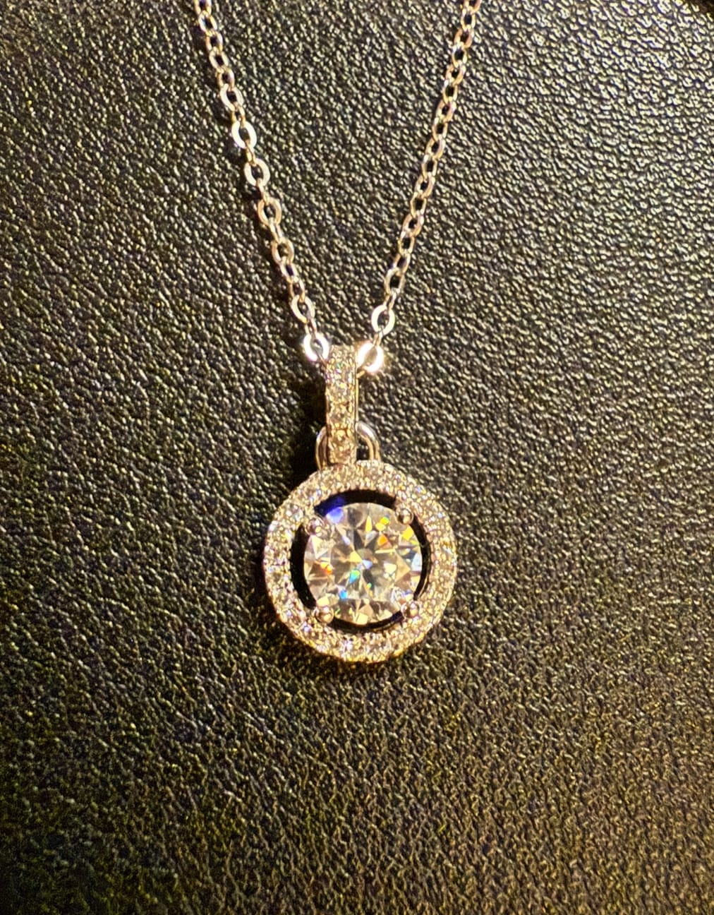 Customer photo review of Moissanite by Cate & Chloe Sutton 18k Gold Plated 925 Sterling Silver Necklace 1.1tcw