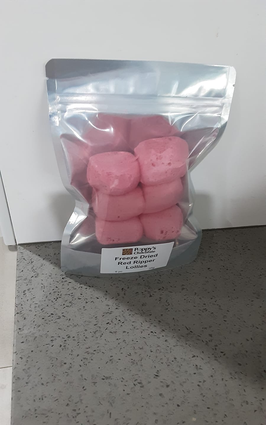 Customer photo review of Freeze Dried Red Ripper Lollies