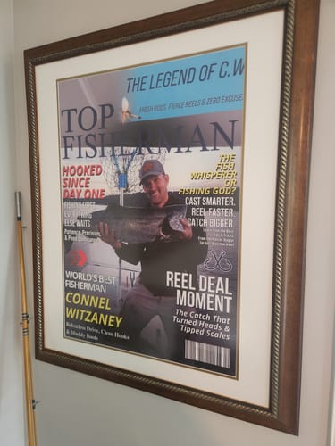 Customer photo review of Custom Fishing Magazine Cover, Personalized Fishing Gifts for Men, Fly Fishing Gifts for Him, Fishing Dad Gift, Angler Funny Fisherman Gift