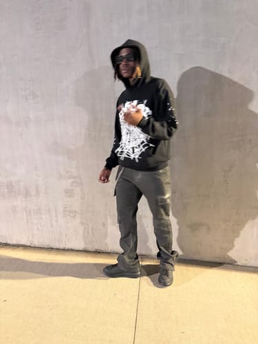 Customer photo review of Sp5der OG Web Hoodie Black