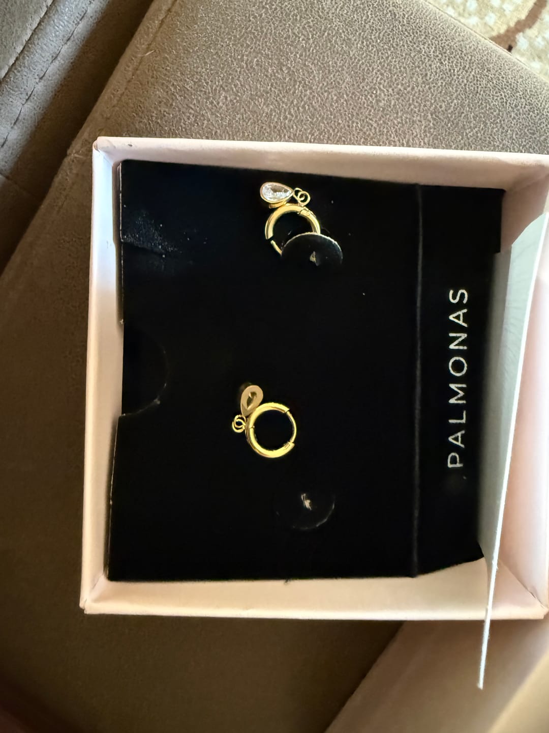 Customer photo review of Green Sapphire and Diamond Halo Pendant