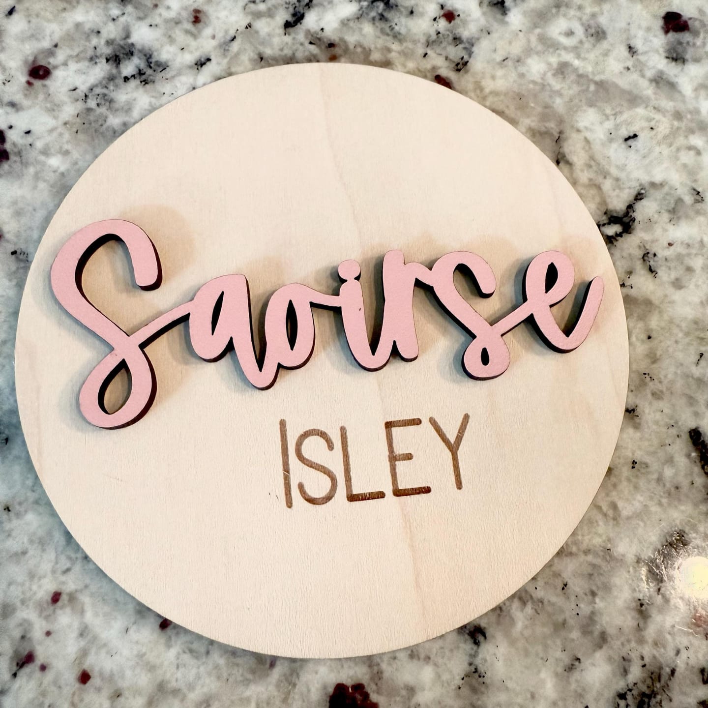 Customer photo review of Baby Name Announcement Sign with Stats