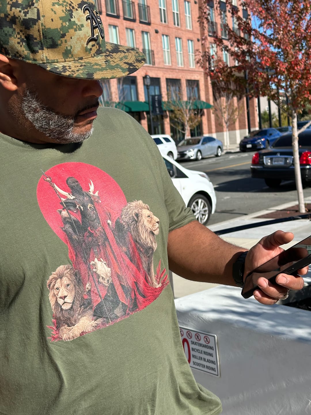 Customer photo review of African Red Moon Lion King Softstyle Tee