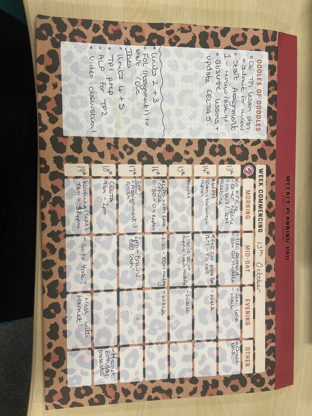 Customer photo review of A4 - Yearly Planning Pad - Exotic Leopard