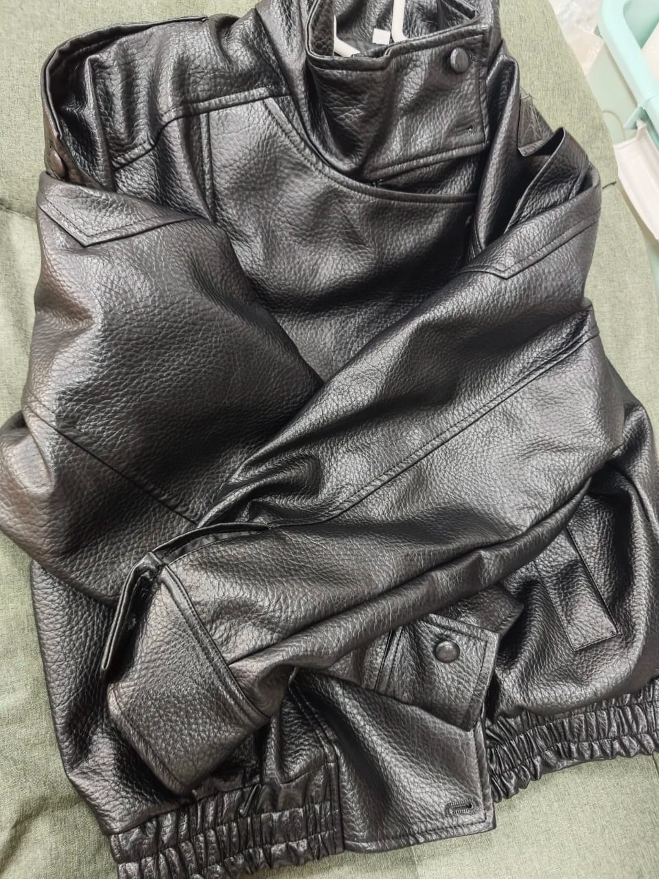 Customer photo review of Carla Asymmetrical Leather Jacket