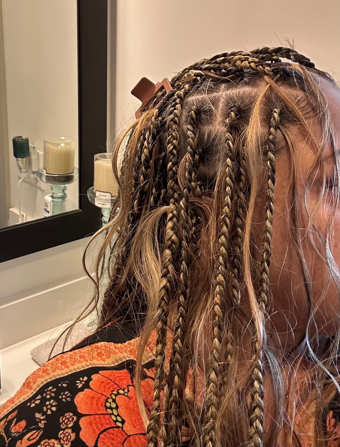 Customer photo review of #4/27/30/613 Mix Color Blend Body Wave Human Braiding Hair