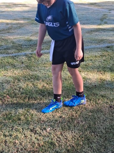 Customer photo review of Kool-Aid 'Great Bluedini' Youth Football Cleats - Quantum Speed by Phenom Elite