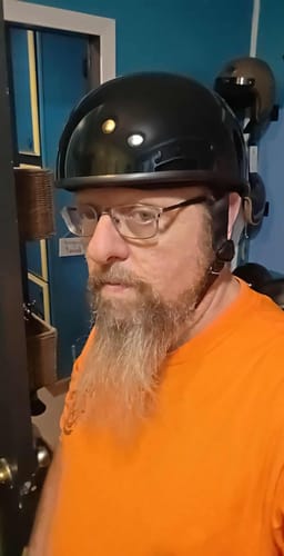 Customer photo review of Smallest lightest DOT Beanie Helmet - Gloss Black / No Peak