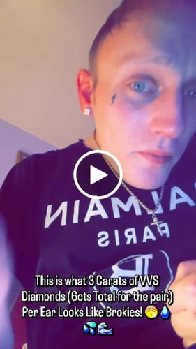 Customer video review of Princess Cut Moissanite VVS D Stud Earrings .925 Sterling Silver