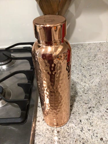 Customer photo review of Hammered Pure Copper Water Bottle 950ml