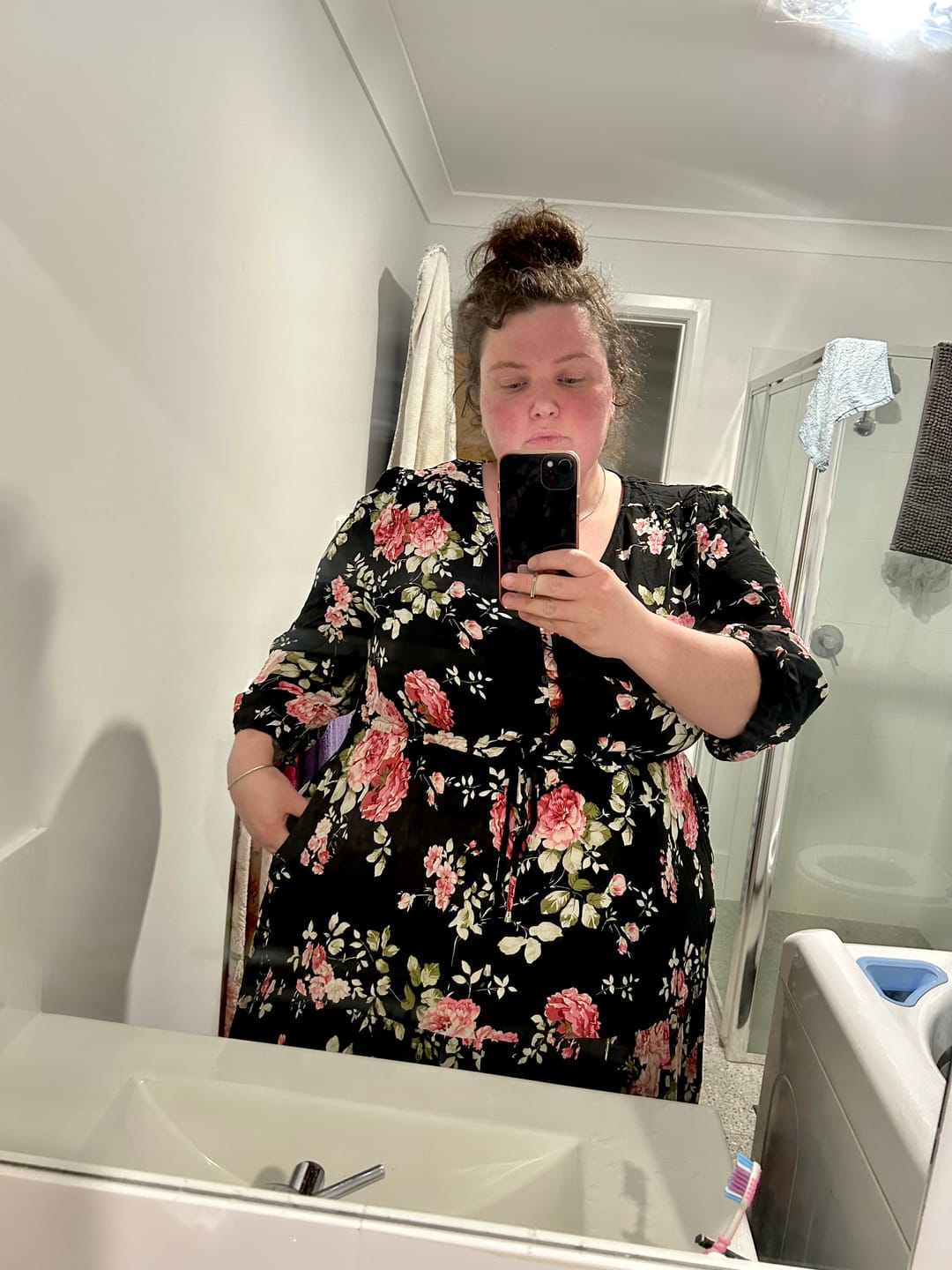 Customer photo review of Sofia Maxi Dress in Black
