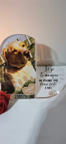 Customer photo review of Si je te manque - Cœur en verre personnalisé