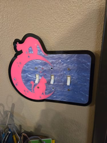 Customer photo review of Meow at the Moon Light Switch Cover