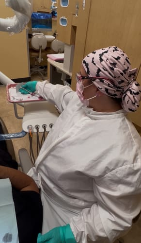 Customer photo review of DuoStyle Scrub Hat - Bats in the Night