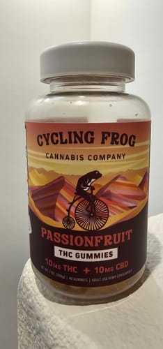 Customer photo review of Passionfruit Gummies, 10mg THC + 10mg CBD