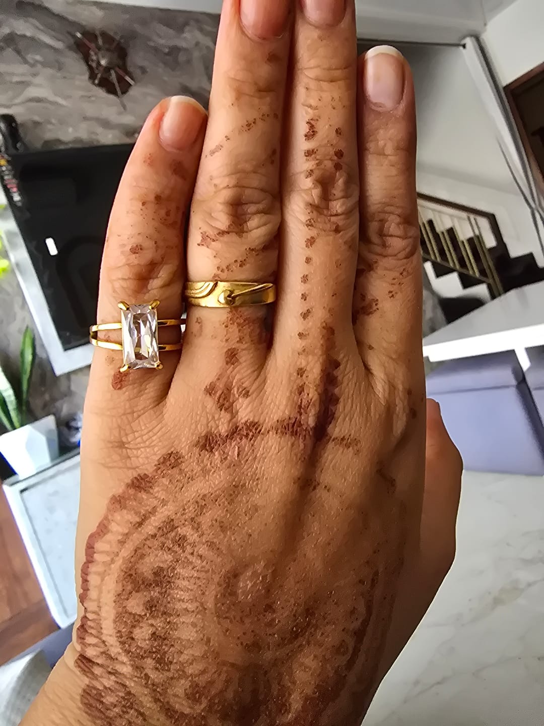 Customer photo review of Stacked Zirconia Gold Ring