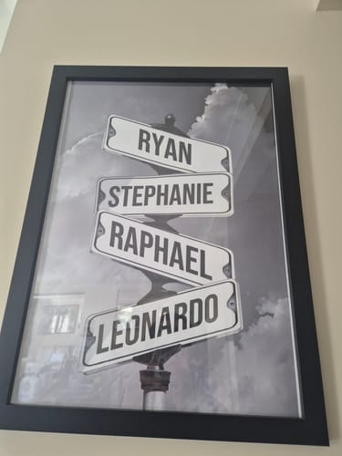 Customer photo review of NAMES ONLY STREET SIGN by Cstm Canvas
