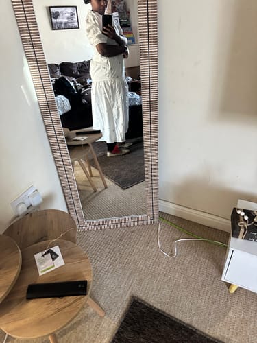 Customer photo review of Broderie Cotton Smock Midi Dress