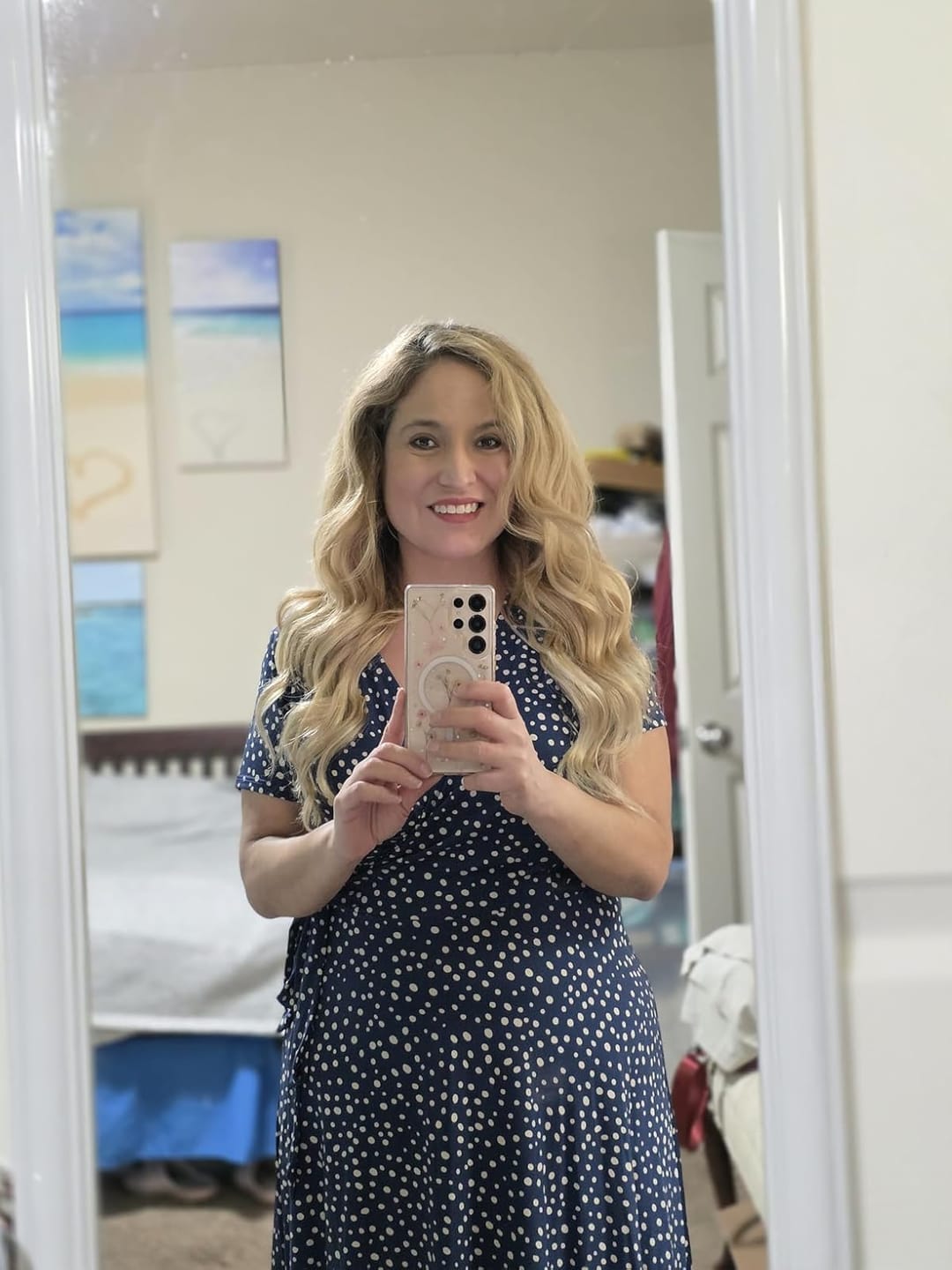 Customer photo review of Tape in Extensions Human Hair Extensions Remy Tape ins Lightest Blonde #60