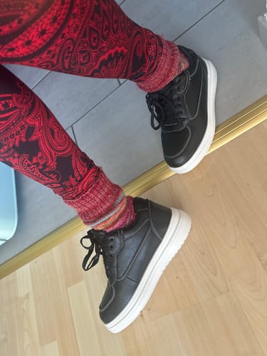 Customer photo review of ELEVATESHOES WHITE CASUAL