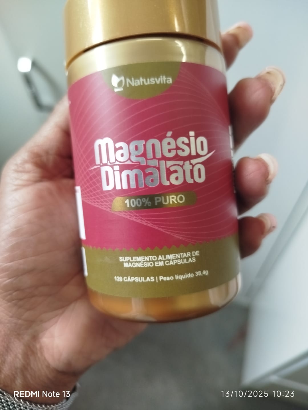 Customer photo review of Magnésio Dimalato Puro. 120 Cápsulas