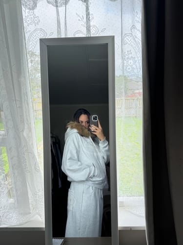Customer photo review of ' GREY LOVEFUR' ZIPPA
