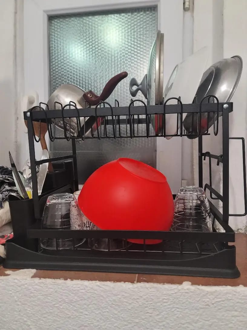 Customer photo review of 2 Tier Stainless Steel Dish Rack Malta with Drainboard