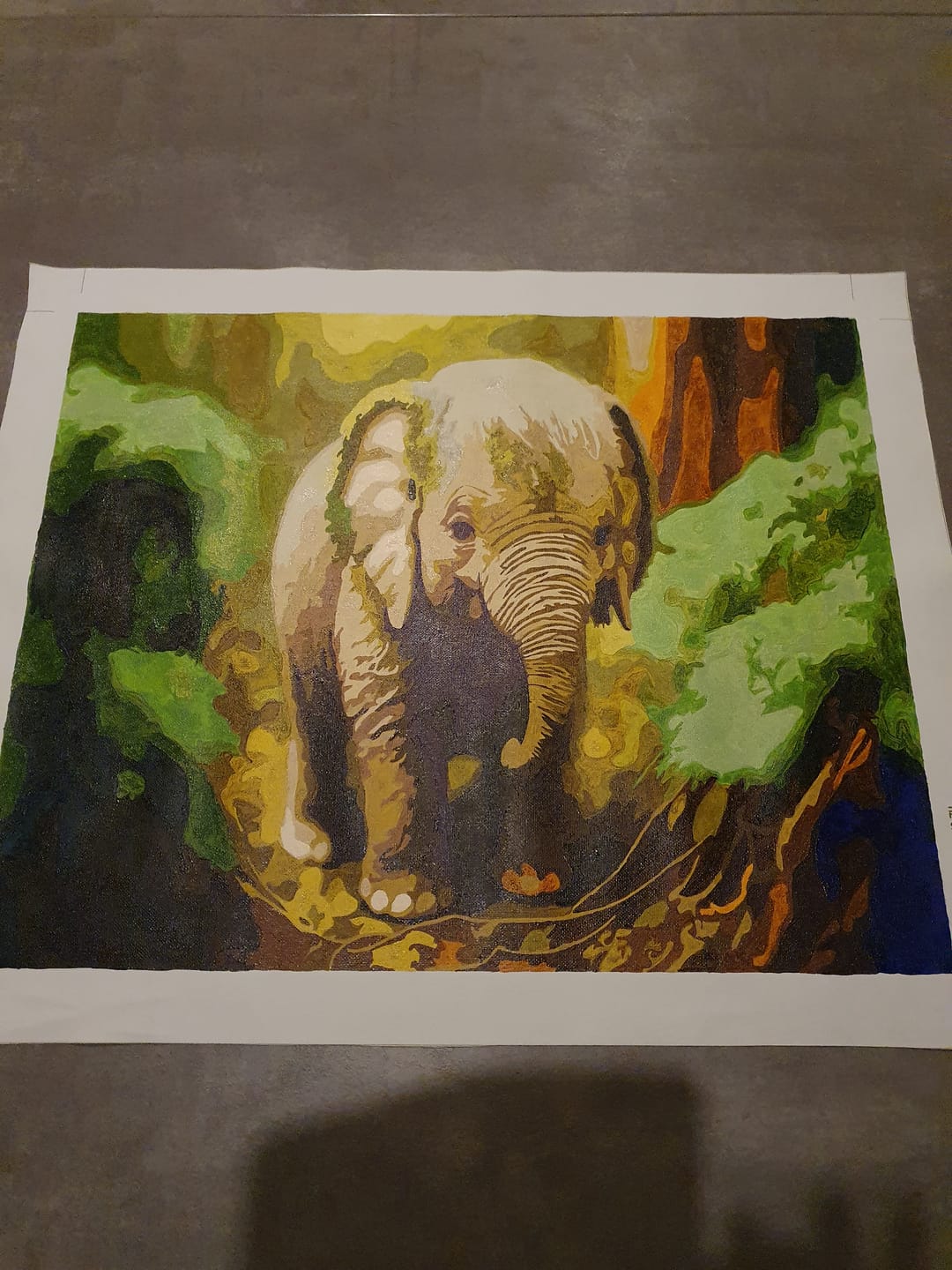 Customer photo review of Malen nach Zahlen - Kleiner Elefant im Wald