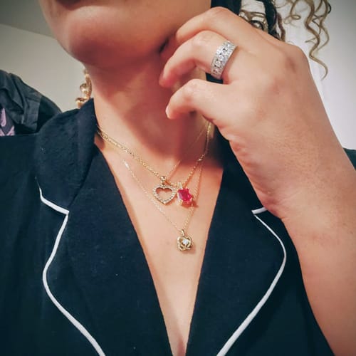 Customer photo review of Single Gem Necklace Gold