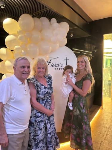 Customer photo review of Libby Cap Sleeve Dress by Theia Couture - RENTAL