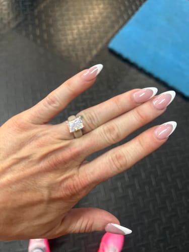 Customer photo review of Silicone Ring – 10×8 mm Emerald Cut CZ | Patent-Pending Design - GlowStone Collection