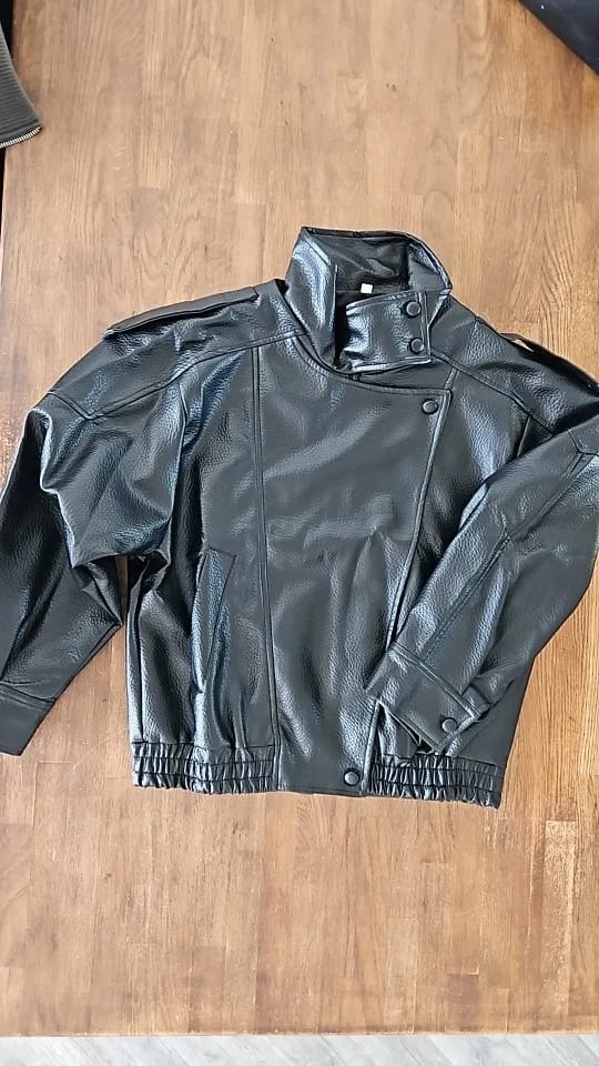 Customer photo review of Carla Asymmetrical Leather Jacket