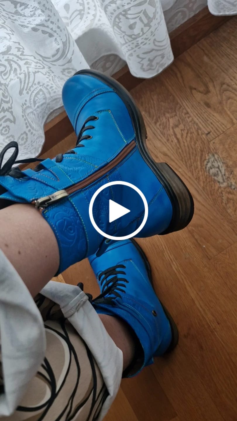 Customer video review of Comfortable Genuine Leather Boots With Laces And Inside Zippers