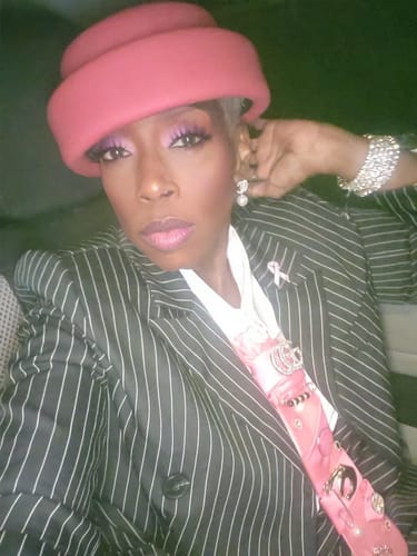 Customer photo review of London Pillbox Hat - Viva Magenta