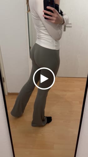 Customer video review of LUXE Sculpt Flared Leggings - Sage Khaki