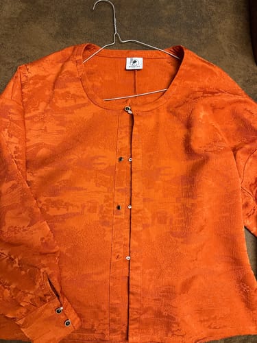 Customer photo review of Jixin 鸡心 Chicken Heart Modernized Tang Song Tencel Denim Trousers & Tanling Scoop Shirt Set