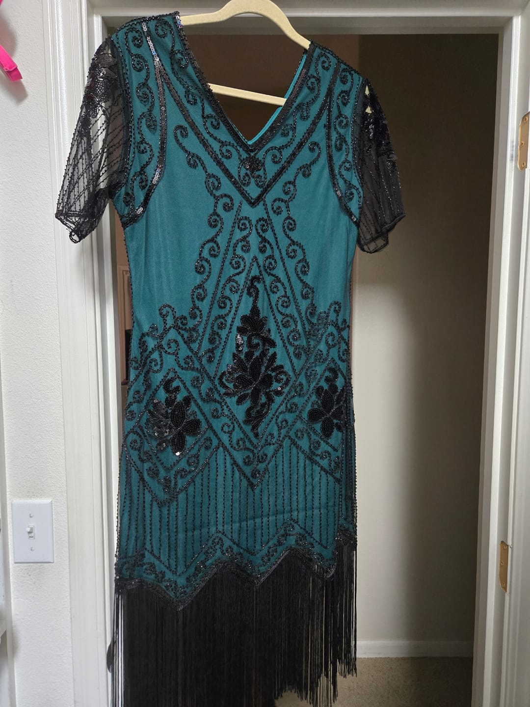 Customer photo review of 1920s Evelyn Flapper Dress - Green