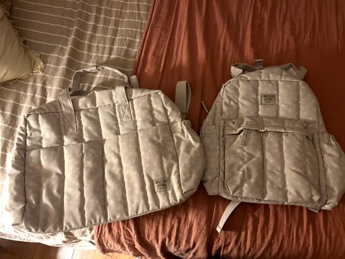 Reseña con foto de un cliente sobre Bolso Maternal Quilt