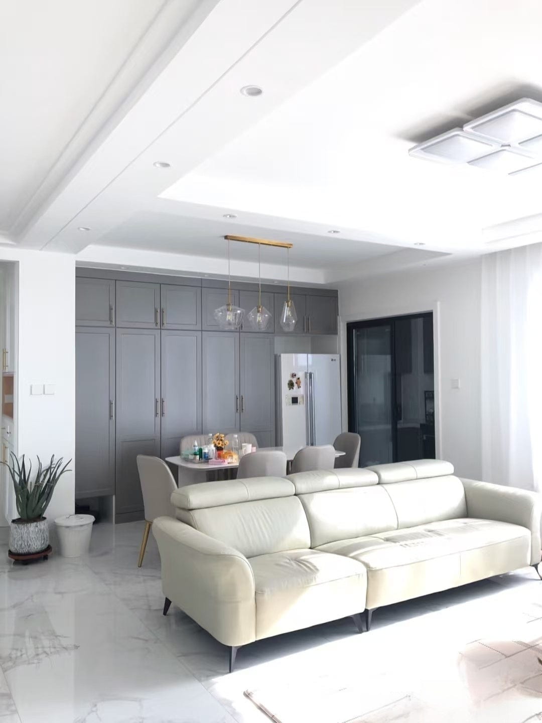 Customer photo review of Modern Minimalist Amber Glass Pendant Light