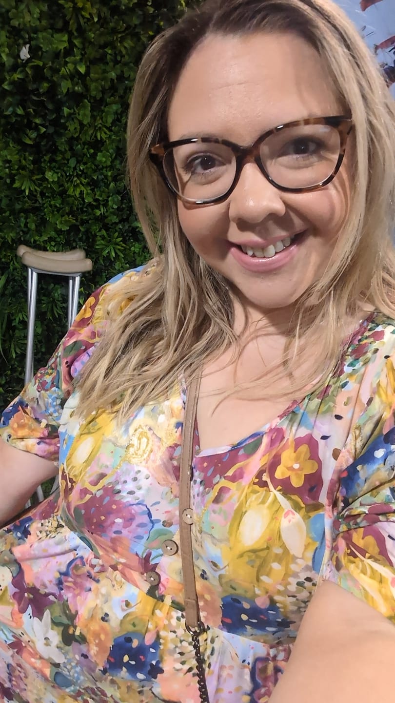 Customer photo review of Zandra Midi Dress in Pink Multi