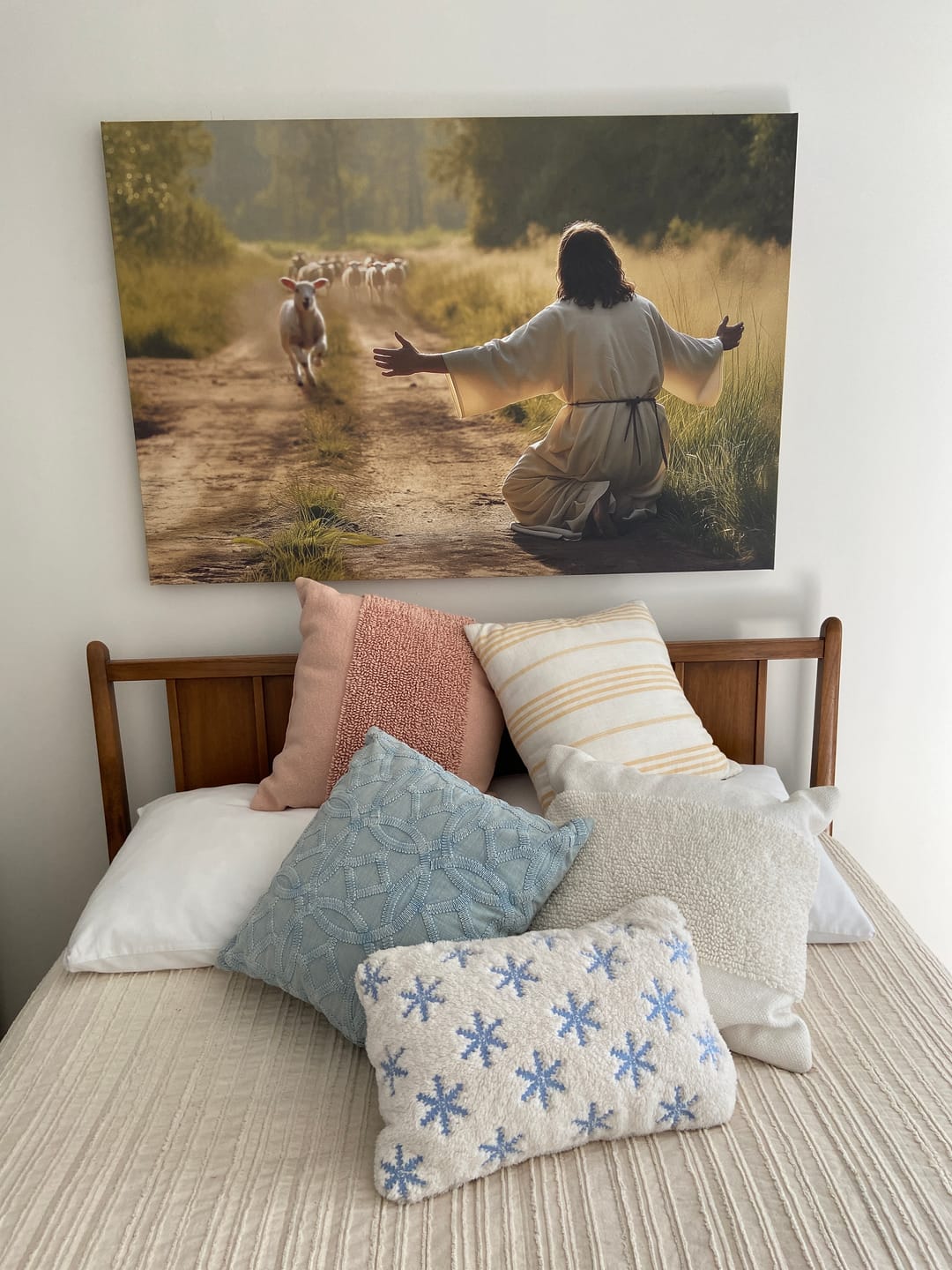Customer photo review of Lamb Runs to Jesus Wall Art Canvas