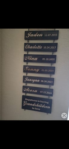 Customer photo review of Personalized Grandkids Hanging Sign (Engraved) Family Keepsake