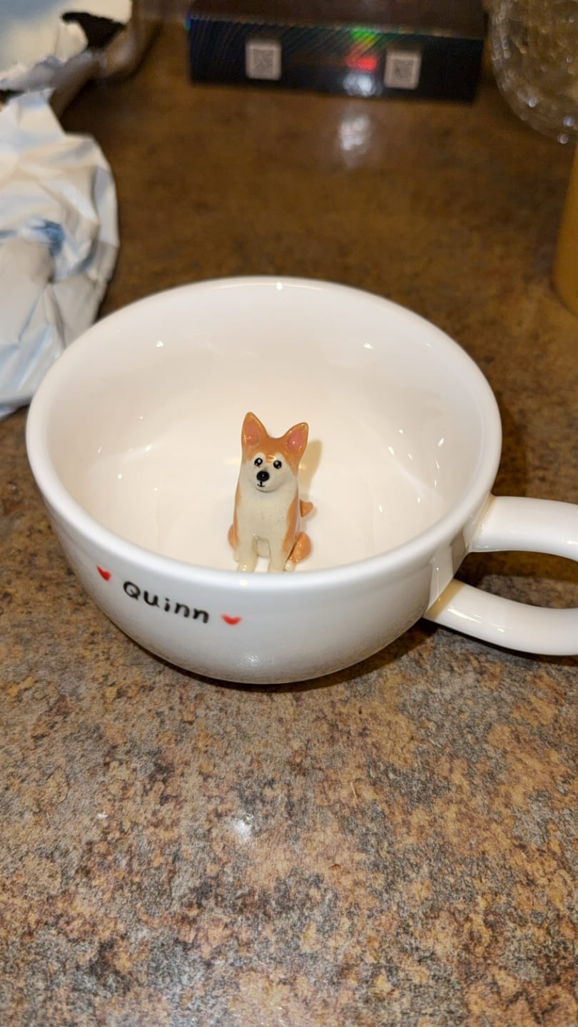 Customer photo review of Handmade Custom Pet's Figure Ceramic Mug-Aesthetic